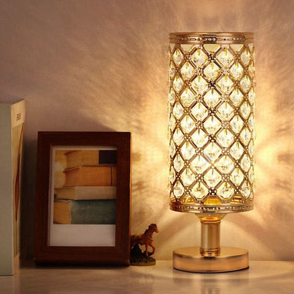 Modern Kristall USB Bordslampa – Guld eller Silver | Veska