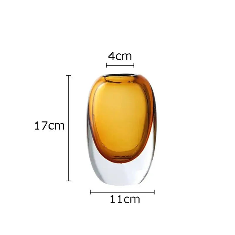 Modern Kristall Vas | Veska Amber- S