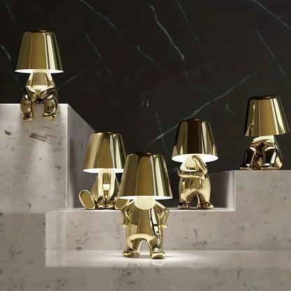 Modern LED bordsampa i skulpturdesign – Dekorativ staty lampa för vardagsrum | Veska