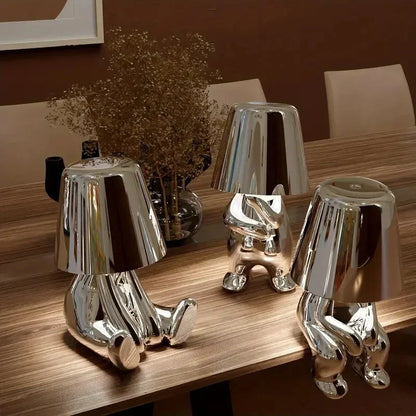 Modern LED bordsampa i skulpturdesign – Dekorativ staty lampa för vardagsrum | Veska
