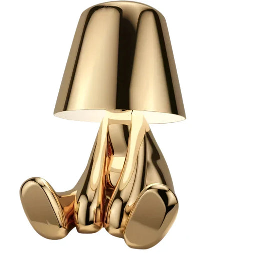 Modern LED bordsampa i skulpturdesign – Dekorativ staty lampa för vardagsrum | Veska A 7cm*11cm Tre-färgs dimming