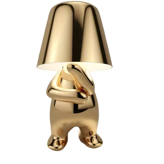 Modern LED bordsampa i skulpturdesign – Dekorativ staty lampa för vardagsrum | Veska B 19.5cm*10cm Tre-färgs dimming