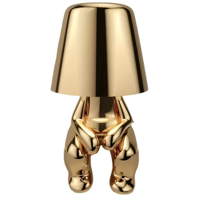 Modern LED bordsampa i skulpturdesign – Dekorativ staty lampa för vardagsrum | Veska D 19cm*10cm Tre-färgs dimming