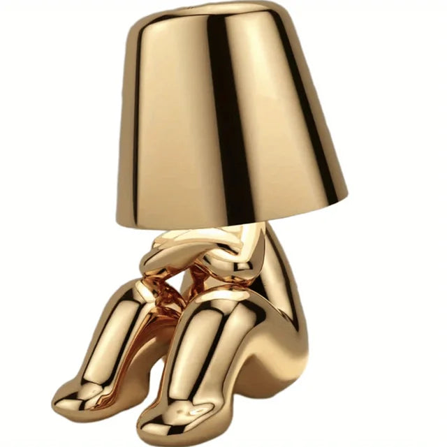 Modern LED bordsampa i skulpturdesign – Dekorativ staty lampa för vardagsrum | Veska E 19cm*10cm Tre-färgs dimming