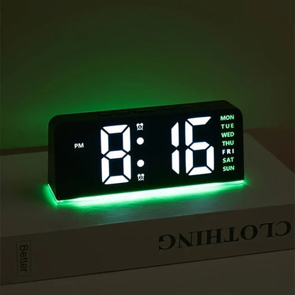 Modern LED hela veckan display nattlampa väckarklocka | Veska Svart skal-Grön