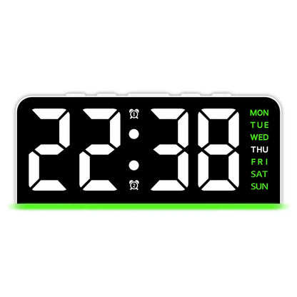 Modern LED hela veckan display nattlampa väckarklocka | Veska Vit skal-grön