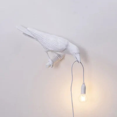 Modern Lucky Bird Bordsbelysning – Kreativ Resin Djurdesign för Sovrum och Vardagsrum | Veska Vit höger