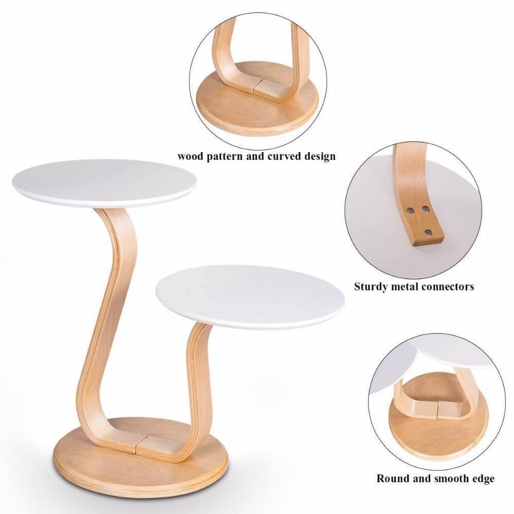 Modern Luxury Bentwood Slut Accent Bord m/Kurvad Ben | Veska