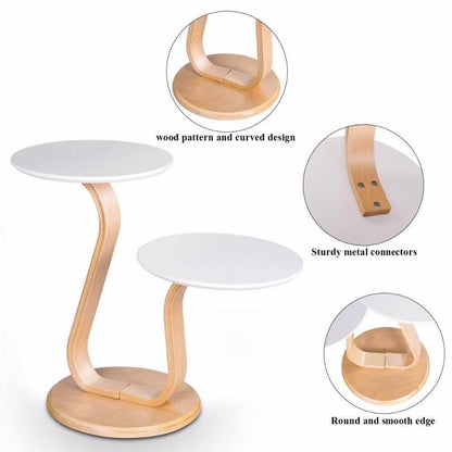 Modern Luxury Bentwood Slut Accent Bord m/Kurvad Ben | Veska