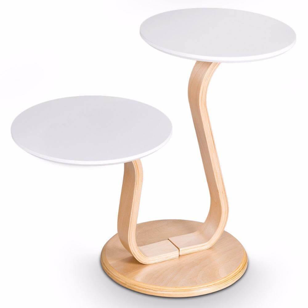 Modern Luxury Bentwood Slut Accent Bord m/Kurvad Ben | Veska