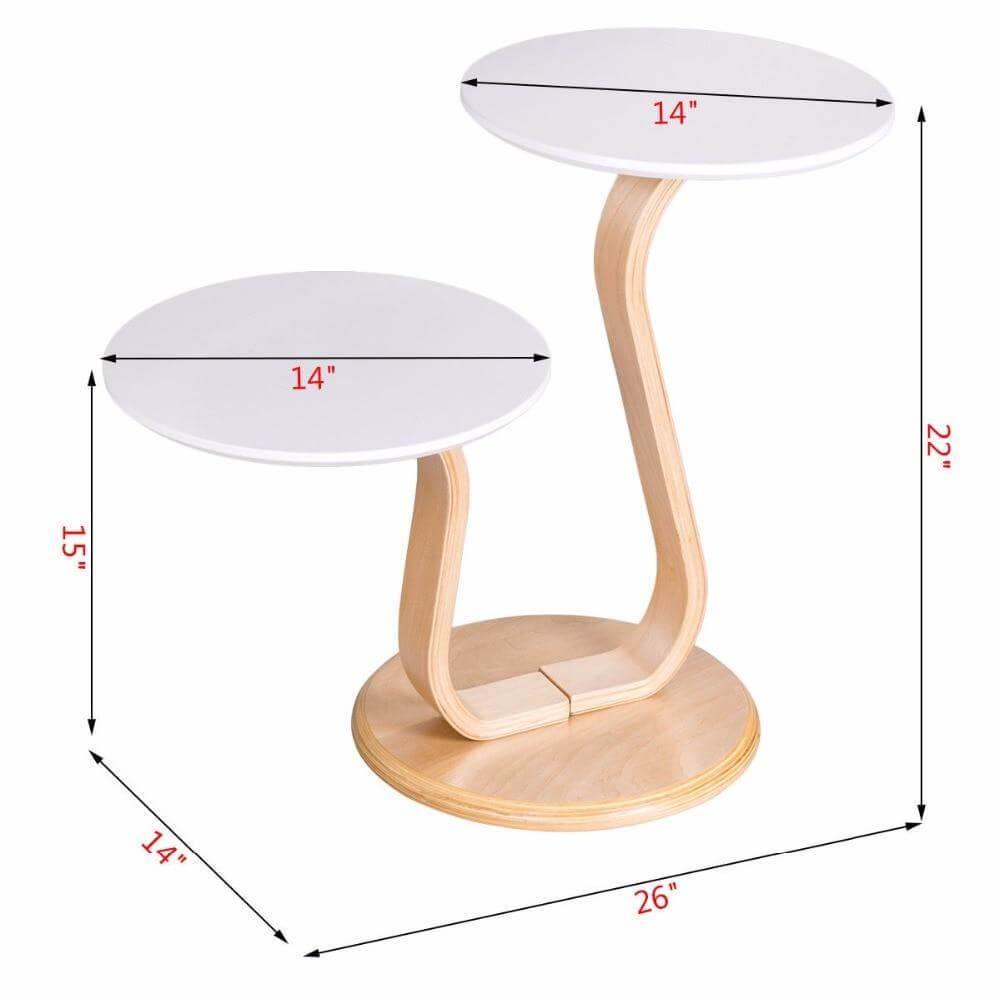 Modern Luxury Bentwood Slut Accent Bord m/Kurvad Ben | Veska