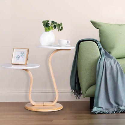 Modern Luxury Bentwood Slut Accent Bord m/Kurvad Ben | Veska