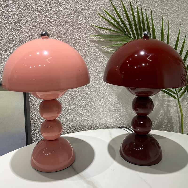 Modern lyx bordslampa tillverkad av grön pumpakeramik med 1 ljus – Idealisk för natt/ vardagsrum/ sovrum/ kontor | Veska Tryckbrytare Burgundy 110 V-120 V för USA Kanada
