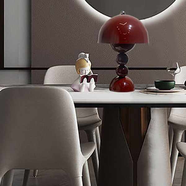 Modern lyx bordslampa tillverkad av grön pumpakeramik med 1 ljus – Idealisk för natt/ vardagsrum/ sovrum/ kontor | Veska Tryckbrytare Burgundy 220V-240V För UK AU