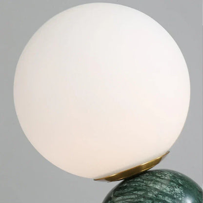 Modern marmor bordslampa med runt glas, elegant belysning för vardagsrum | Veska