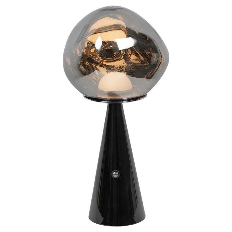 Modern Mini Bordslampa i Lava Design med LED-lampa - Dekorativ Lampa för Vardagsrum, Sovrum & Kontor | Veska Grå