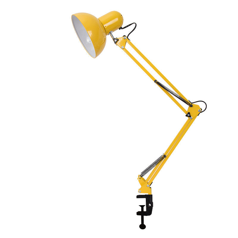 Modern minimalist utdragbar bordslampa med lång arm och klipp gjord av ABS med 1 ljus för sovrummet | Veska Gul