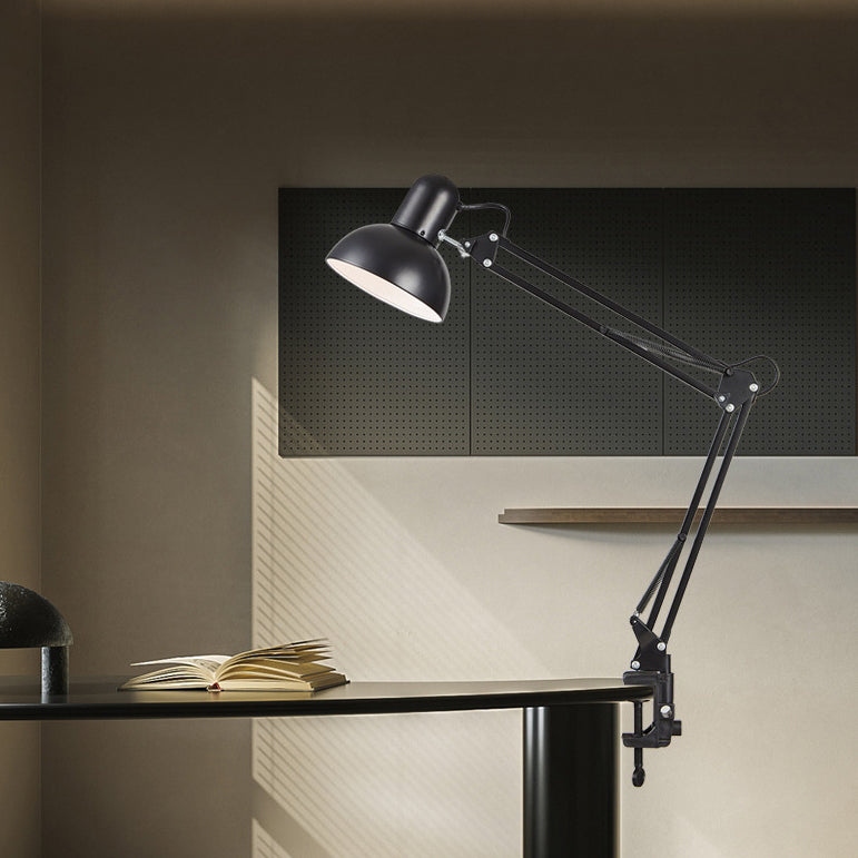 Modern minimalist utdragbar bordslampa med lång arm och klipp gjord av ABS med 1 ljus för sovrummet | Veska