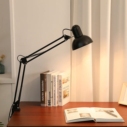 Modern minimalist utdragbar bordslampa med lång arm och klipp gjord av ABS med 1 ljus för sovrummet | Veska Svart