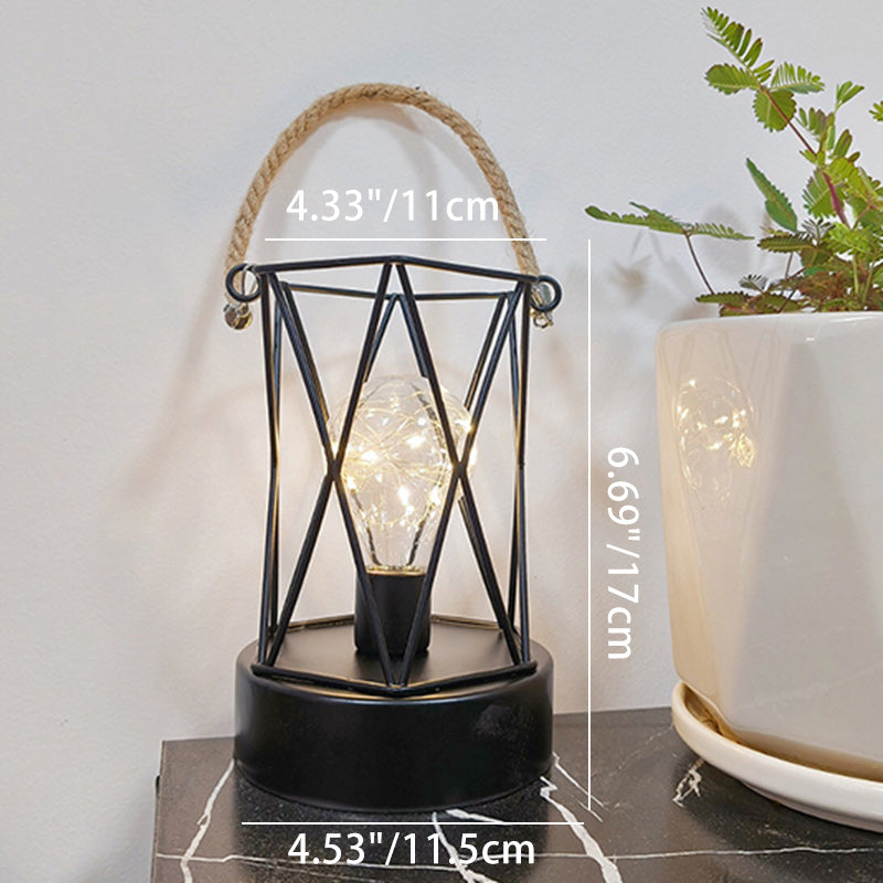 Modern minimalist vertikalrandig fyrkantig rund järn LED-bordslampa för vardagsrum | Veska