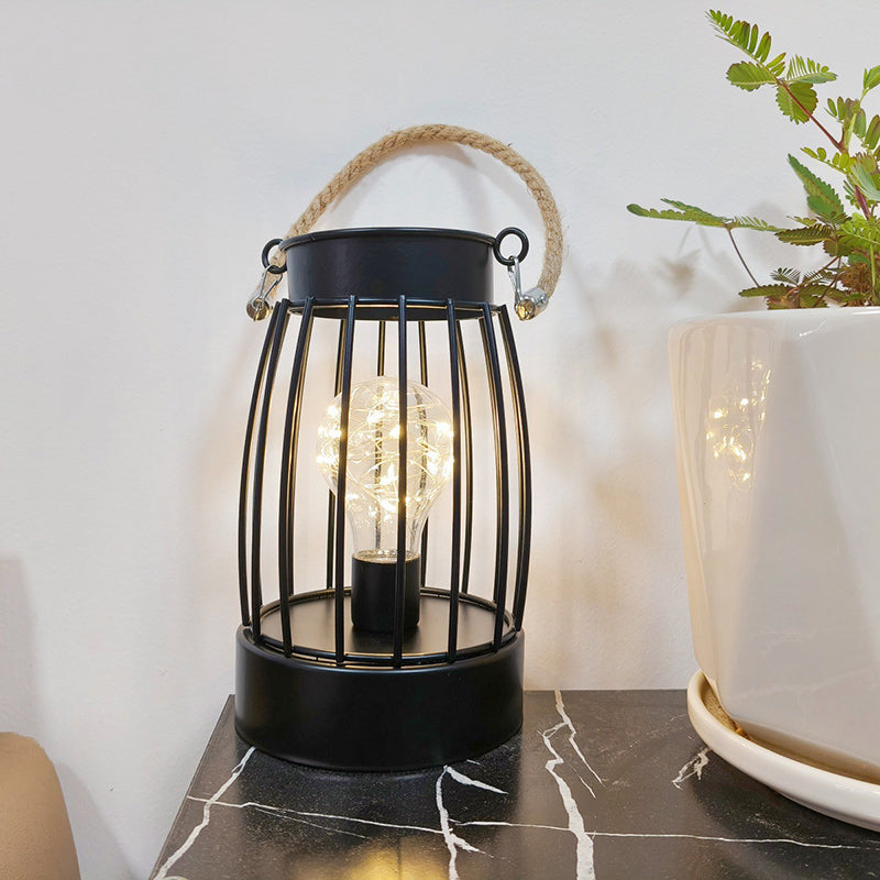 Modern minimalist vertikalrandig fyrkantig rund järn LED-bordslampa för vardagsrum | Veska