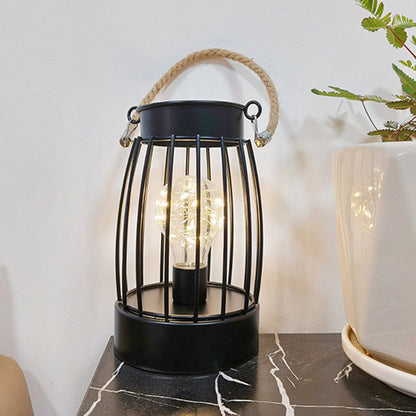 Modern minimalist vertikalrandig fyrkantig rund järn LED-bordslampa för vardagsrum | Veska