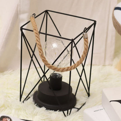 Modern minimalist vertikalrandig fyrkantig rund järn LED-bordslampa för vardagsrum | Veska
