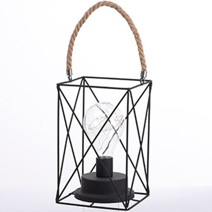 Modern minimalist vertikalrandig fyrkantig rund järn LED-bordslampa för vardagsrum | Veska