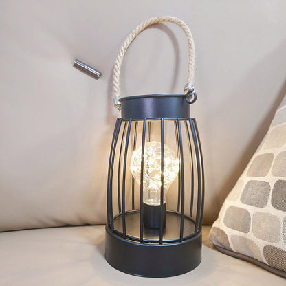 Modern minimalist vertikalrandig fyrkantig rund järn LED-bordslampa för vardagsrum | Veska Vertikal stapel Varmt ljus