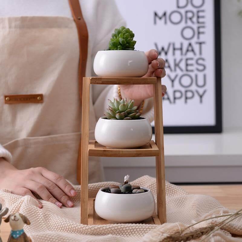 Modern minimalist vit keramik blomkruka | Veska
