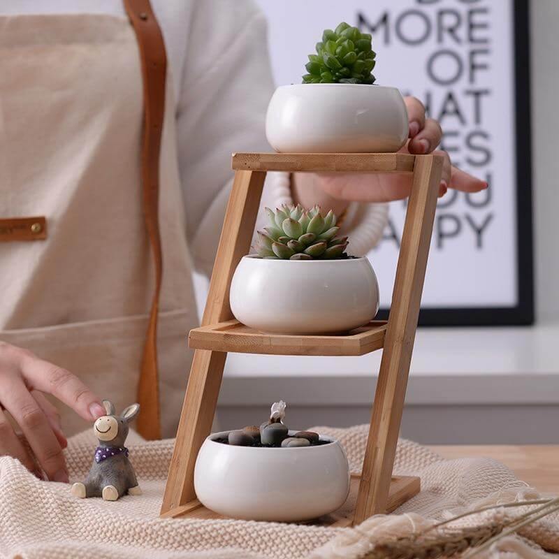 Modern minimalist vit keramik blomkruka | Veska