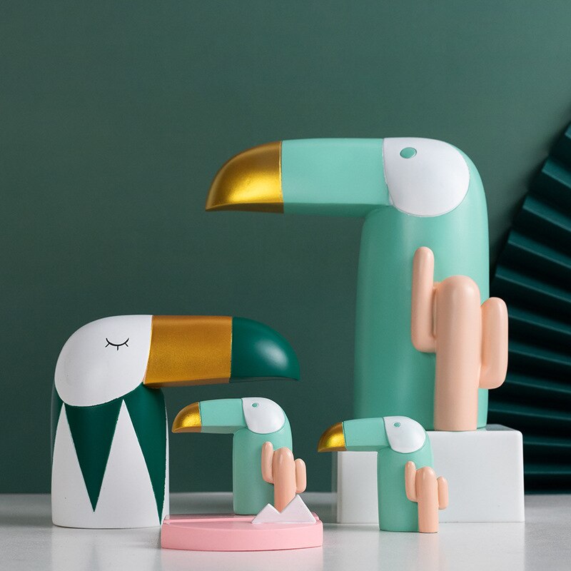 Modern Resin Fågel Figurin Statyer | Veska