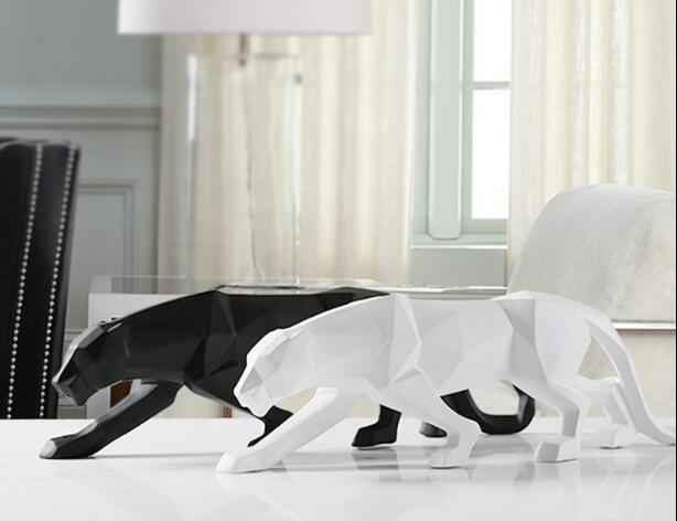 Modern Resin Geometrisk Svart Panter Skulptur | Veska
