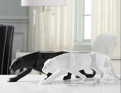 Modern Resin Geometrisk Svart Panter Skulptur | Veska
