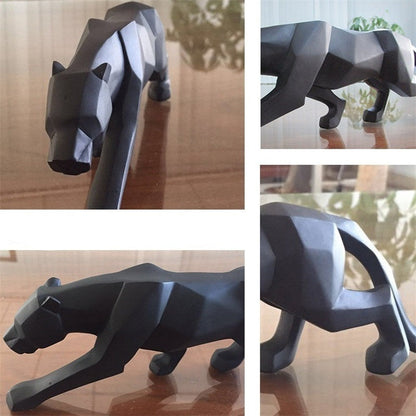 Modern Resin Geometrisk Svart Panter Skulptur | Veska