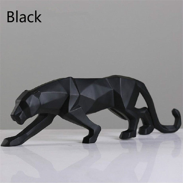 Modern Resin Geometrisk Svart Panter Skulptur | Veska svart