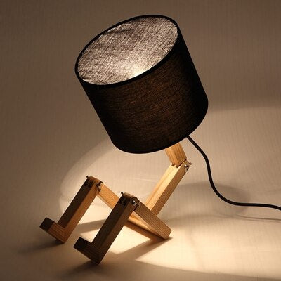 Modern solid trä bordslampa | Veska Svart