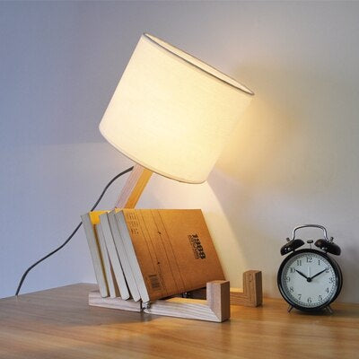 Modern solid trä bordslampa | Veska Vit