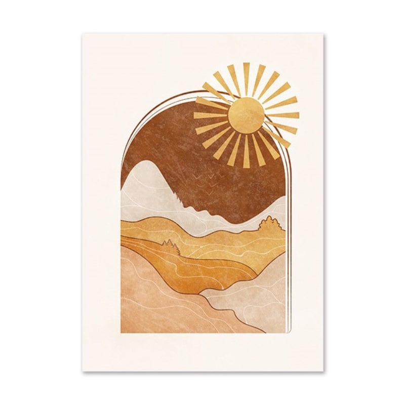 Modern Sun Art Geometrisk Abstrakt Vägg Posters | Veska A