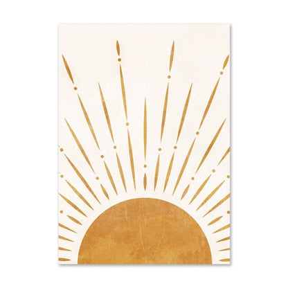 Modern Sun Art Geometrisk Abstrakt Vägg Posters | Veska E