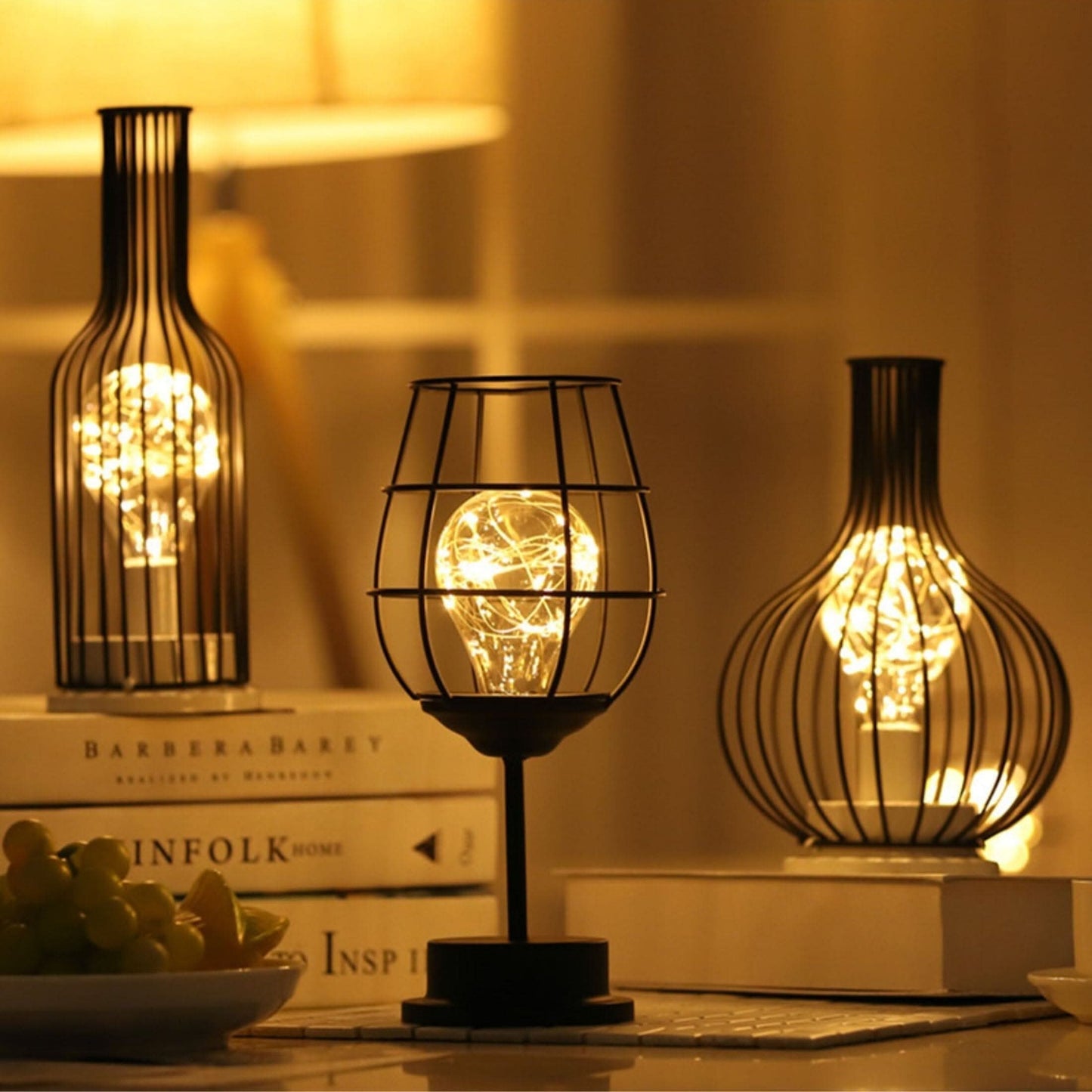 Modern svart bordslampa med tygskärm 45cm | Veska Set av 3