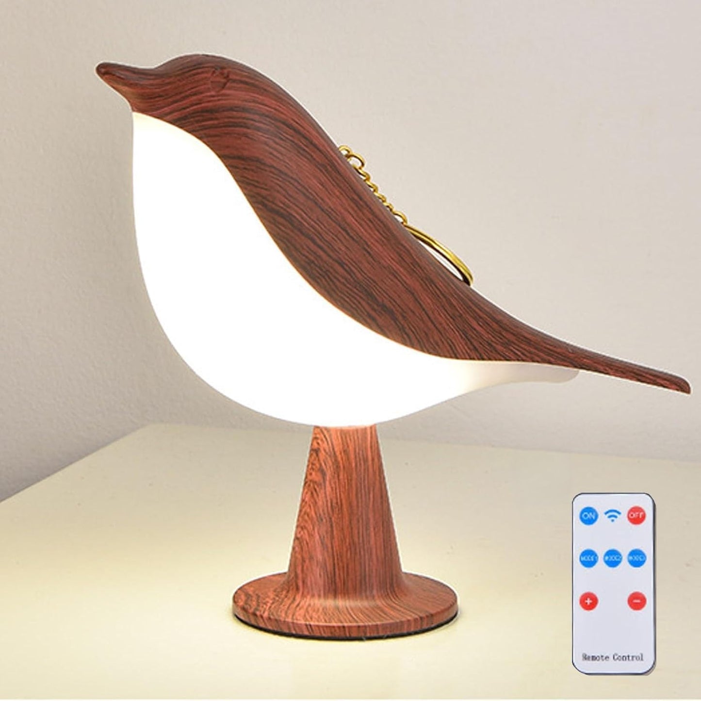 Modern trä LED bordslampa fågeldesign | Veska Granträ