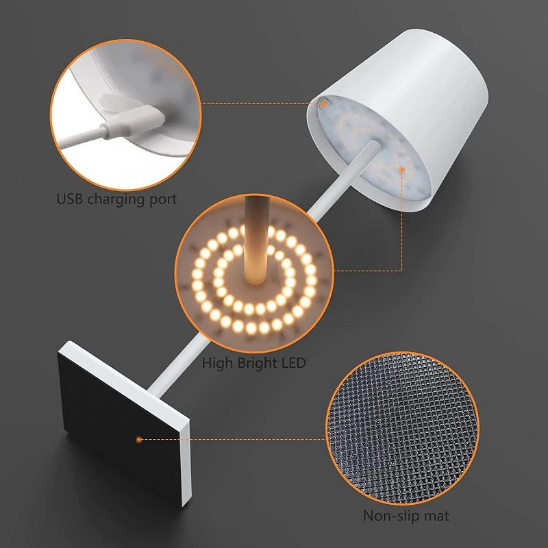 Modern uppladdningsbar LED sladdlös bordslampa | Veska