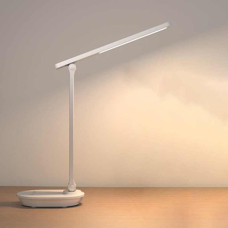 Moderna dubbel vikbar ögonvårds trådlös uppladdningsbar LED skrivbordslampa | Veska Plug-in Vit