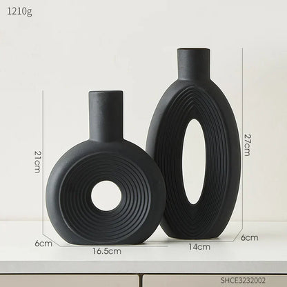 Moderna Skulpturala Vaser Eleganta och Minimalistiska | Veska Svart