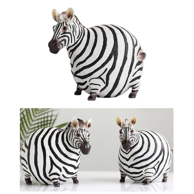 Moderna söta zebra resinfigurer | Veska Höger Zebra