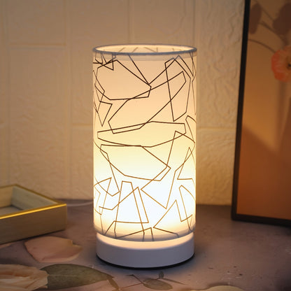 ModernLicht – Upplyst USB Bordslampa i Cylinder Veska Rakt vit linje lock