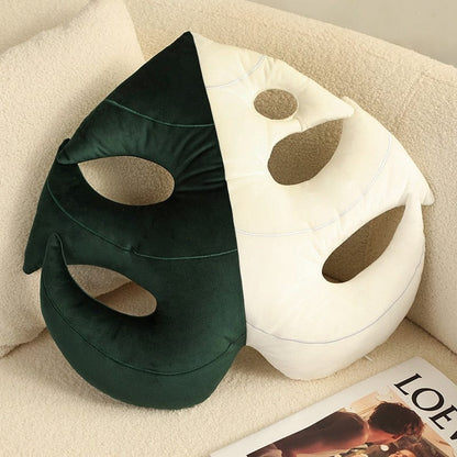 Monstera Leaf Plush Kudd | Veska Grön och vit