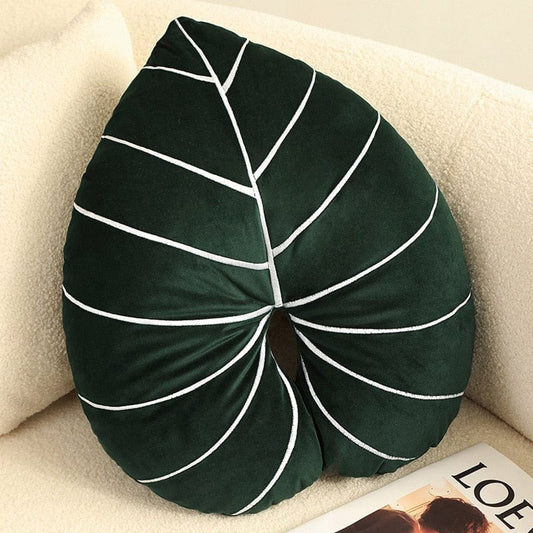 Monstera Leaf Plush Kudd | Veska Hjärta blad
