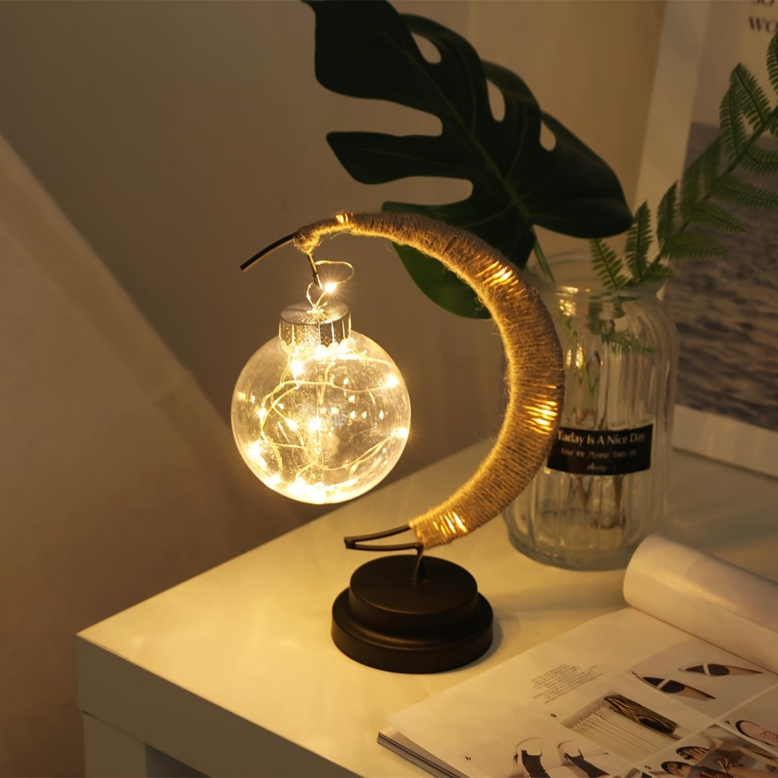 MoonGlow Lamp - Stilig Smedjärn LED Bordsbelysning Veska
